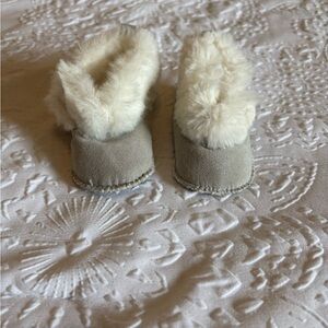 Cozy Gray and Cream Baby Booties